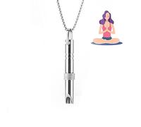 Collier de respiration anapana pour soulager l'anxiété, collier en acier inoxydable durable, pratique de la méditation et de la respiration pour la relaxation (03#) (Style A - argent)