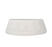 Collier de sapin de Noël, 1 câble tricoté crème épais de 40 cm, pliable et facile à installer, cache le support et les fils, collier d'arbre pour salon festif