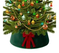 Collier de sapin de Noël - Décoration de vacances d'hiver en peluche - Support de base pour sapin de Noël - Pour salon, arrière-plan photo, entrée, chambre à coucher, appartement, fête