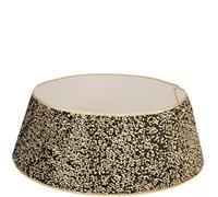 Collier de sapin de Noël festif en velours avec motif à paillettes, pliable et infroissable, s'adapte à la plupart des supports de sapin, pour décoration de vacances saisonnières (noir)