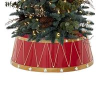 Collier de sapin de Noël - Jupe de vacances de 25 pouces | Housse décorative ABS - Anneau de base d'arbre rustique intérieur et extérieur pour salon, arrière-cour, magasin ou centre commercial, décor
