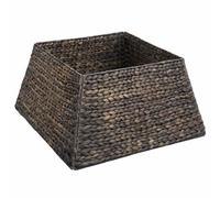 Collier de sapin de Noël noir en jacinthe d'eau, 50 x 50 x 25 cm, couverture d'arbre durable pour salon et extérieur protégé, housse élégante pour support d'arbre et festifs