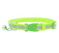Collier de sécurité réfléchissant en nylon pour chat avec clochettes - Vert fluo