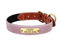 Collier De Sécurité Réfléchissant pour Chien, avec Nom D'identification Et Étiquette De Numéro De Téléphone, en Cuir Personnalisé, Anti-Perte, Caniche, Carlin, Shiba Inu,Un,S