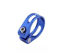 Collier De Selle,Colliers De Selle pour Vélo Collier de Serrage for Tube Selle vélo, 1 pièce, 31,8/34,9 mm, en Alliage d'aluminium, for Tige télescopique 27,2/28,6/31,6, VTT(34.9mm Blue)