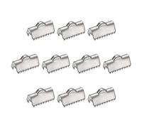 Collier de serrage, 30 pièces de pinces à sertir d'extrémité de ruban, fermoirs d'extrémité de cordon de pincement en acier inoxydable lisse de 20 mm for la fabrication de bracelets à faire soi-même,