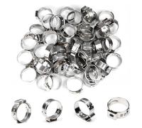 Collier de Serrage 50 colliers de serrage à oreille unique | Kit d'assortiment de tuyaux multiples en acier inoxydable 304 de 5,3 à 42 mm(14.1-16.6mm)
