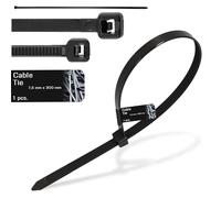 Collier de Serrage 7,6 x 300 mm Attache Câble Poignée Serre-Câbles Plastique Nylon Résistante Température UV Autobloquants Industrie Bureau Domicile Extérieur