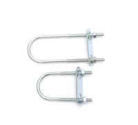 Collier de serrage à boulon en forme de U galvanisé allongé, vis en forme de U, collier de serrage for tuyau en forme de U Pour Jardin, Bricolage, Caravane(M8x50x130mm 2set)