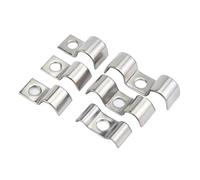 Collier de serrage à bride simple en acier inoxydable 304 de type P, double face, for tube flexible, support de montage fixe, M5-M48(4Pcs Double M14)