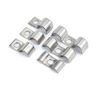 Collier de serrage à bride simple en acier inoxydable 304 de type P, double face, for tube flexible, support de montage fixe, M5-M48(10Pcs Single M8)