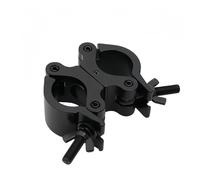 Collier de serrage à crochet de ferme double pivotant, 500 kg, collier de serrage robuste, crochet léger, convient aux tuyaux de 2 pouces avec support de ferme noir galvanisé