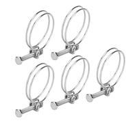 Collier De Serrage à Double Fil, Collier Serrage Inox, 5 Pcs Pince à Double Fil Large Plage Applicable Réglable Pour Un Usage Domestique Pour Un Usage Industriel (50-60mm)