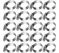 Collier de serrage, anneaux , 10 à 30 colliers en acier inoxydable, outil tube engrenage vis sans fin réglable for conduite d'eau, plomberie, carburant, refroidisseur intermédiaire(13 19mm 30pcs)