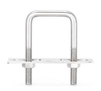 Collier de serrage carré à angle droit en acier inoxydable 304, boulon U M8 avec support selle, 45 tailles, connecteur joint 90 degrés robuste(M8*25 * 75)