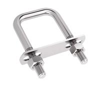 Collier de serrage carré en acier inoxydable 304, collier de serrage carré for tuyau, boulon en U à angle droit avec déflecteur pour Fixation de Tuyaux(M6X36X90mm-2set)