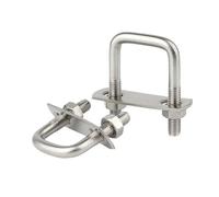 Collier de serrage carré en U en acier inoxydable de qualité supérieure, 2 jeux de colliers de serrage en U M6 à Angle droit for tuyau à vis avec déflecteur(M6x50x80mm)