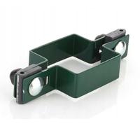 Collier de Serrage Carrés Complète 100x100mm pour Fil de Ø4mm de Diamètre - Vert pour Poteaux de Clôture - Pince de Jambe de Force et de Poteau