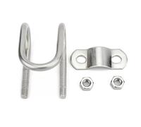 Collier de serrage croisé à double boulon en U acier inoxydable 304 | Argent M6 M8 plusieurs tailles 1/2 ensemble : échafaudage serre porcherie hangars à légumes(M8x27x63mm-1set)