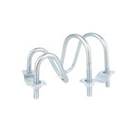 Collier De Serrage Double Galvanisé M8, Vis En U, Boulon Transversal, Connecteur De Tuyau En Acier, Pince De Fixation D'échafaudage, Tube Transversal Roulant pour Fixation Tuyauterie(50x90mm)