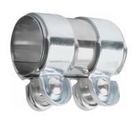 Collier de serrage double pour pot d'échappement Ø 38 mm x 125 mm - En acier inoxydable - Pour raccord de tuyau d'échappement - Colliers de serrage avec double collier de serrage universel