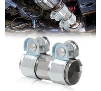 Collier de serrage double pour pot d'échappement Ø 60 mm x 125 mm - En acier inoxydable - Pour raccord de tuyau d'échappement - Avec double collier de serrage - Utilisation dans les systèmes