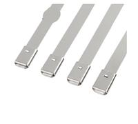 Collier de serrage en acier inoxydable Attache torsadée de câble en acier inoxydable, 10 pièces, verrouillage polyvalent, attache métallique 10mm, fermeture éclair, enduite(10pcs,10x100mm)