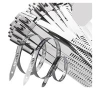 Collier de serrage en acier inoxydable Attaches de câble en acier inoxydable, sangle enroulée métal autobloquante, attaches polyvalentes, organisateur matériel(5x250mm,100PCS)