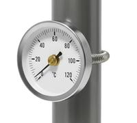Collier de serrage en acier inoxydable de 63 mm avec thermographe | Capteur de température réglable | Utilisation domestique industrielle pour systèmes d'échangeur de chaleur à vapeur et d'huile