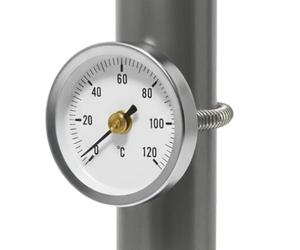 Collier de serrage en acier inoxydable de 63 mm avec thermographe | Capteur de température réglable | Utilisation domestique industrielle pour systèmes d'échangeur de chaleur à vapeur et d'huile