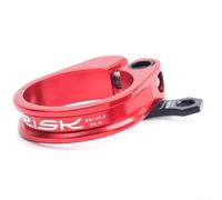 Collier de serrage en aluminium léger pour tige de selle de vélo avec guide d'acheminement de câble conçu pour une performance fiable sur plusieurs types de vélos (34,9 mm, rouge)