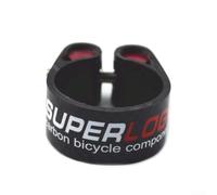 Collier de serrage en fibre de carbone pour tige de selle de vélo 27,2/30,8/31,6 mm avec écrou en alliage d'aluminium pour vélo de route, pièces de vélo noir et rouge (27,2)