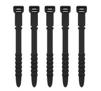 Collier de Serrage en Silicone Lot de 20 câbles en silicone for souris, casque, chargeur, cordon de données, sangle de rangement, bureau, pinces à cravate(Black)