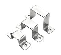 Collier de Serrage en U 1 pièce en acier inoxydable 304 épaissi carré rectangle en forme de M en forme de U tube de selle clip boucle de gorge cerceau Ohm tube carte(50x50)