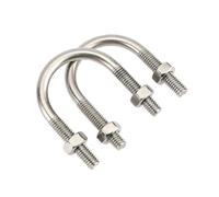 Collier de serrage en U en acier inoxydable 304, longueur 25-65 mm, clips de fixation à cheval M6 avec écrous, lot de 4 pièces(M6x14x32)