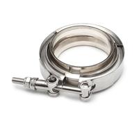 Collier de serrage en V en acier 2,5" 3,5" 4" avec kit de bride mâle/femelle pour tuyau de descente, soupape de décharge, tuyaux d'échappement argentés, 2 pièces 2,5