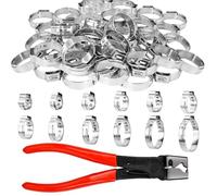 Collier de Serrage Inox 180 Pcs, Pince Multiprise, 5.8-33.1mm, 12 Tailles