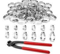 Collier de Serrage Inox 180 Pcs, Pince Multiprise, 5.8-33.1mm, 12 Tailles | Collier de Serrage Métallique, 360° étanche, 12 Tailles, Acier Carbone, Ressort Rappel, pour Auto, Plomberie, Jardin, Atelier