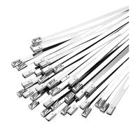 Collier de Serrage Inox Attaches à fermeture éclair en métal, mécanisme d'auto-verrouillage sécurisé, attaches de câble acier inoxydable, 20/300 pièces(4.6x150mm,300PCS)