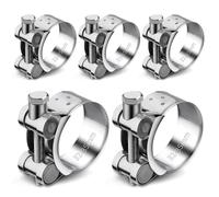 Collier de Serrage Inox,Forreen 5 Pièces Collier Echappement,Collier de Tuyau D'échappement,32-35mm Colliers Durite,Colliers de Serrage à Boulon en T,pour Conduite de Gaz,Tube d'automobiles