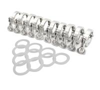 Collier de serrage + joint en silicone 1,5" 2" 2,5" 3" 3,5" 4" SS304 Colliers de serrage triples en acier inoxydable Clover for virole SS304(10pieces,4 INCH_SS304)