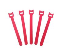 Collier De Serrage Lot de 50 serre-câbles en forme T, adhésif multicolore nylon, boucle, réutilisable, enroulement câble, ruban fixation, fermeture éclair, 12 mm x 150(Red)