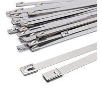 Collier de Serrage Métallique 500 * 7,9mm, Serre Câble en Acier Inoxydable Argent Attaches de Câble Robustes - Zip Ties Metal - Résistance à la 120KG, Lot de 30 Pièces