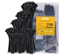 Collier de Serrage Plastique 700 Pièces, Serflex Attaches de Câble Noire Assortiment 100/150/200/250/300mm X 3.6mm Collier Rilsan Cable Ties Serflex Noir Large Serre Câble Nylon Zip Ties Pour Jardin