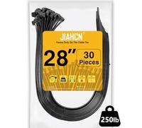 Collier de Serrage Plastique 700mm x 12,4mm, Serflex Serre Câble Rilsan Noir d'attaches de Câble Nylon Aerflex Noir Large Collier Long éLectriques pour Extérieur, ClôTure, Garage, 30 Pièces