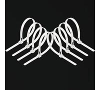 Collier de Serrage Plastique Réutilisables 150mm x 4,8 mm, Colliers Rilsan Blanc 100 Pièces, Petits Serre-Câble Nylon, Attache Cables Plastiques