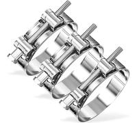 Collier de Serrage pour Échappement Moto 80-85mm - Lot de 3 Pièces - Collier Échappement Inox Réglable pour un Montage Facile - Collier Serrage Idéal pour Auto, Moto, Turbine, Conduites et Raccords