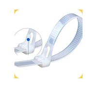 Collier de Serrage Réutilisable Plastique,100 Pièces Attache de Câble Reutilisable en Nylon,Blanc Noir Vert Voiture 400mm 500mm Zip Ties White Black,Gestion des Câbles Bureau ( Color : White , Size :