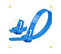 Collier de Serrage Réutilisable Plastique,100 Pièces Attache de Câble Reutilisable en Nylon,Blanc Noir Vert Voiture 400mm 500mm Zip Ties White Black,Gestion des Câbles Bureau ( Color : Blue , Size : 5