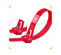 Collier de Serrage Réutilisable Plastique,100 Pièces Attache de Câble Reutilisable en Nylon,Blanc Noir Vert Voiture 400mm 500mm Zip Ties White Black,Gestion des Câbles Bureau ( Color : rouge , Size :